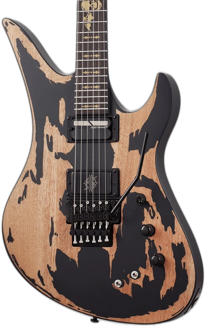 Schecter Synyster Gates Custom S Distressed in Satin Black