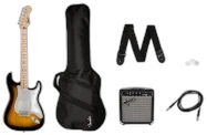 Squier Sonic Stratocaster Pack 2 Tone Sunburst in Charcoal Frost Metallic