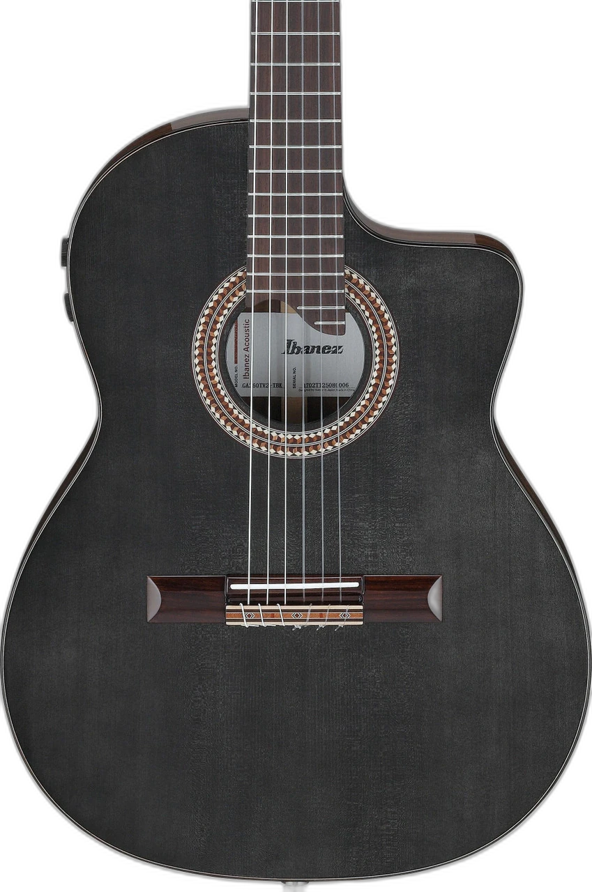 Ibanez GA360TCE Classical Thinline Cutaway Electro Acoustic Transparent in Black
