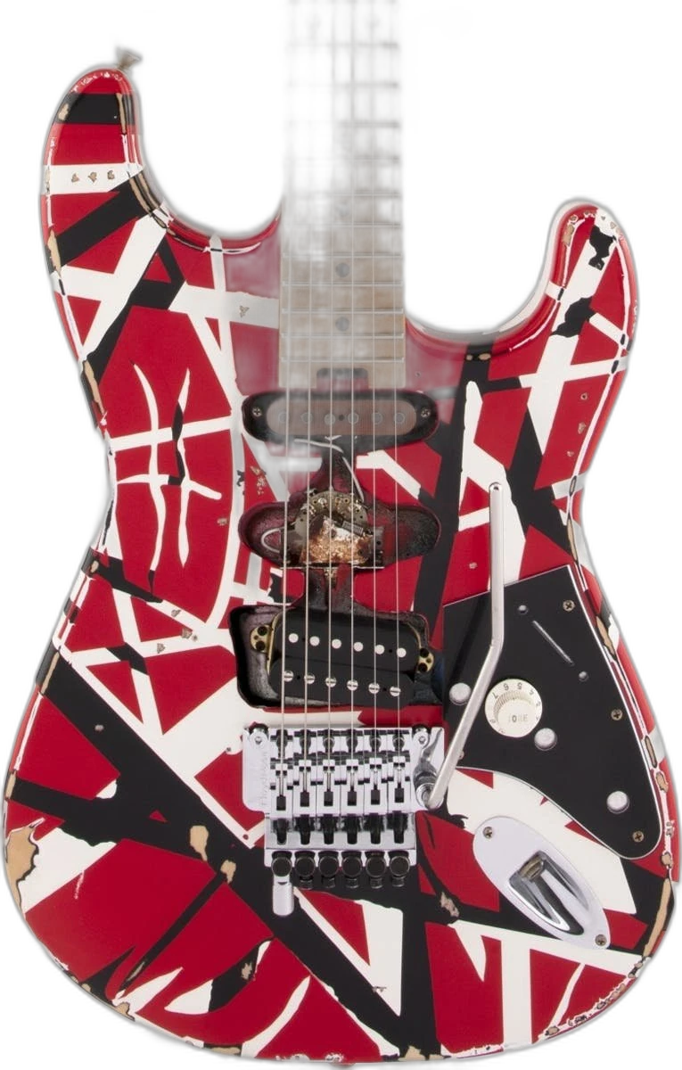 EVH Striped Series Frankie in Red with black and white stripes