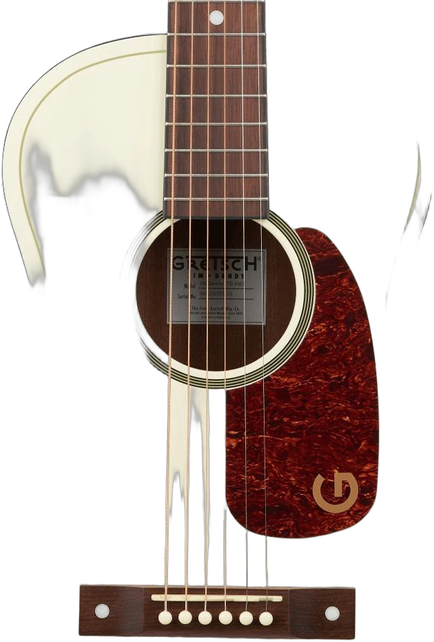 Gretsch Jim Dandy Parlor Limited Edition Fingerboard Tortoise Pickguard Vintage White in Walnut