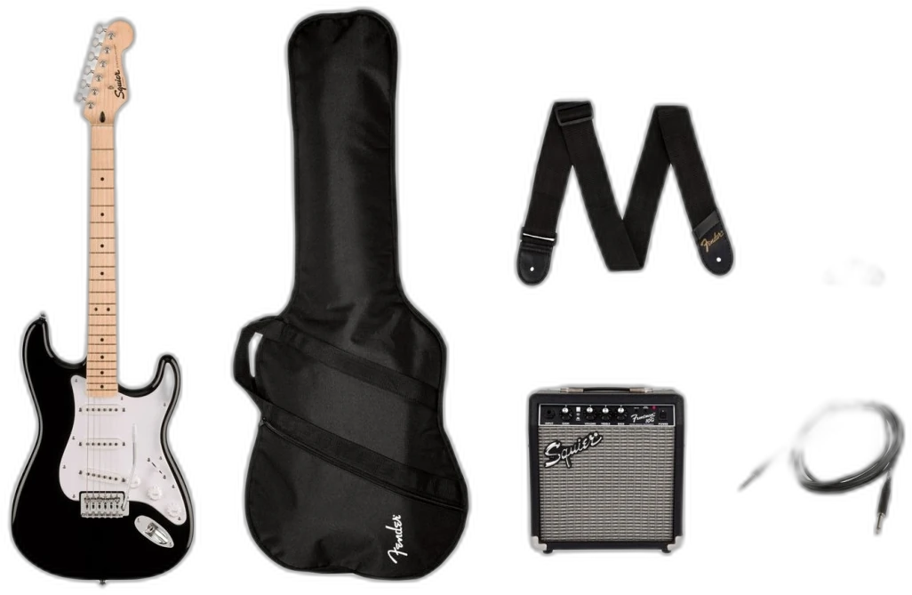 Squier Sonic Stratocaster Pack Black in Charcoal Frost Metallic