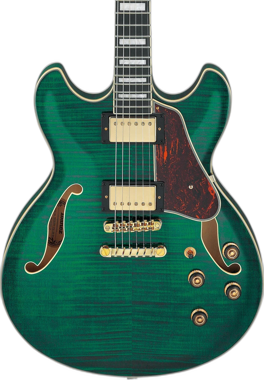 Ibanez AS93FM AS Transparent Moss Green in Amber Stain