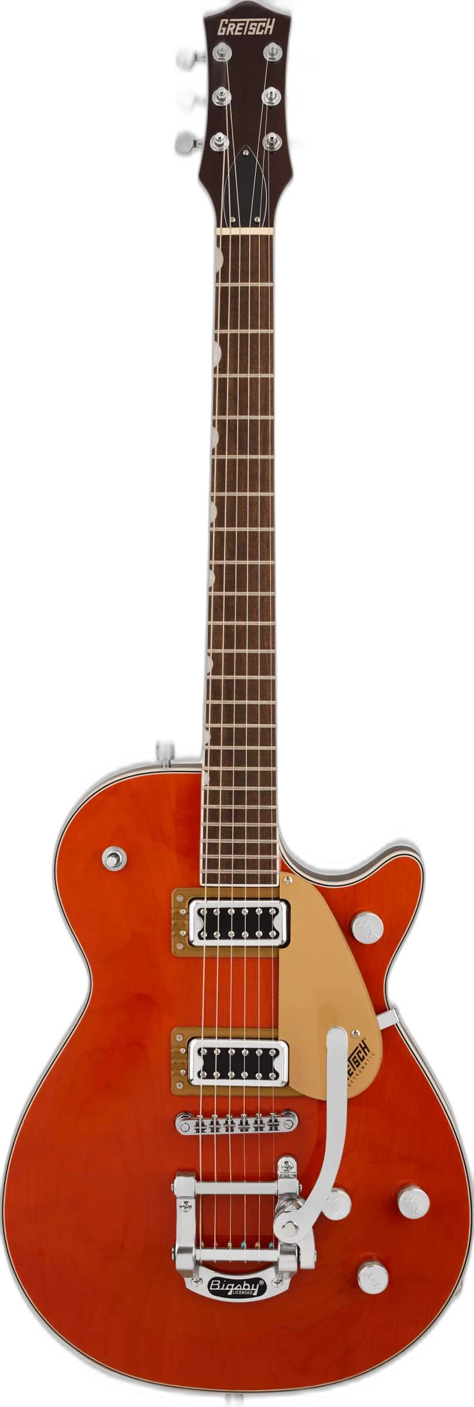 Gretsch - G5230T Electromatic Jet FT Single-Cut with Bigsby - Orange Stain, HH, Non-Locking Tremolo, Laurel Fingerboard in Single-Cut Non-Locking