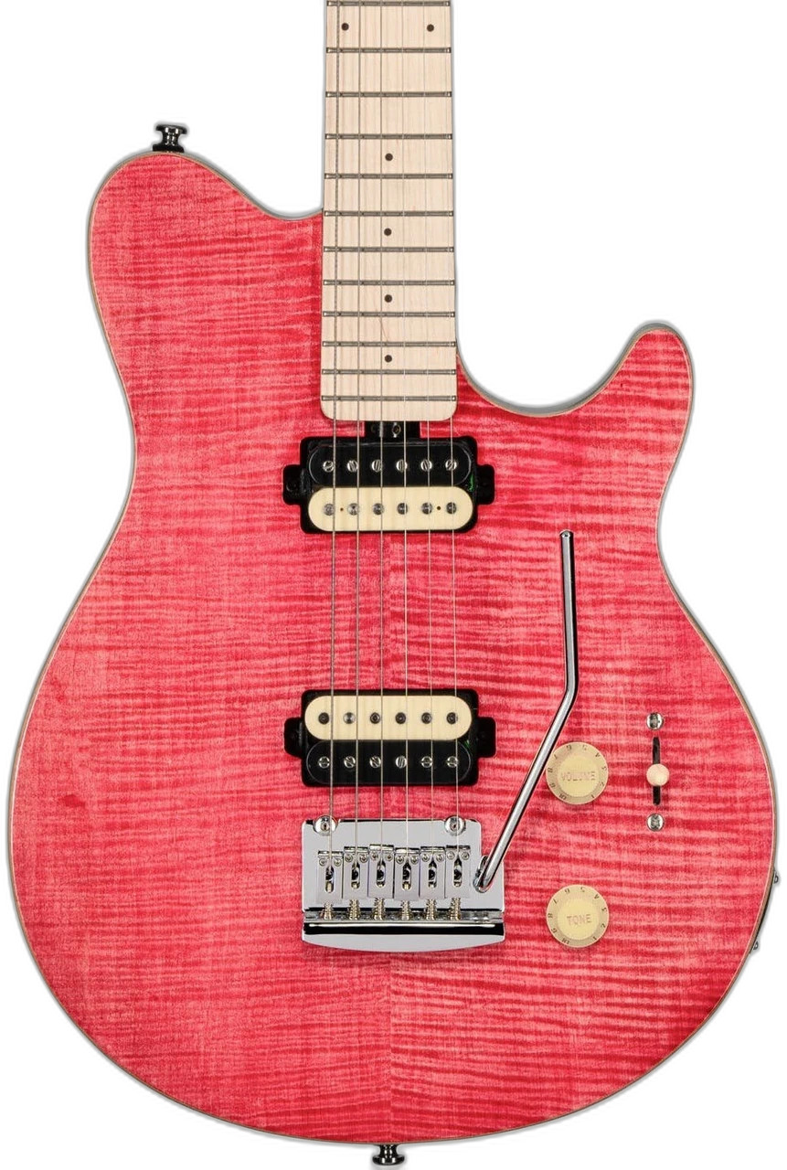 Musicman SUB Axis in Music Man Sterling AX3 Flame Maple Stain Pink
