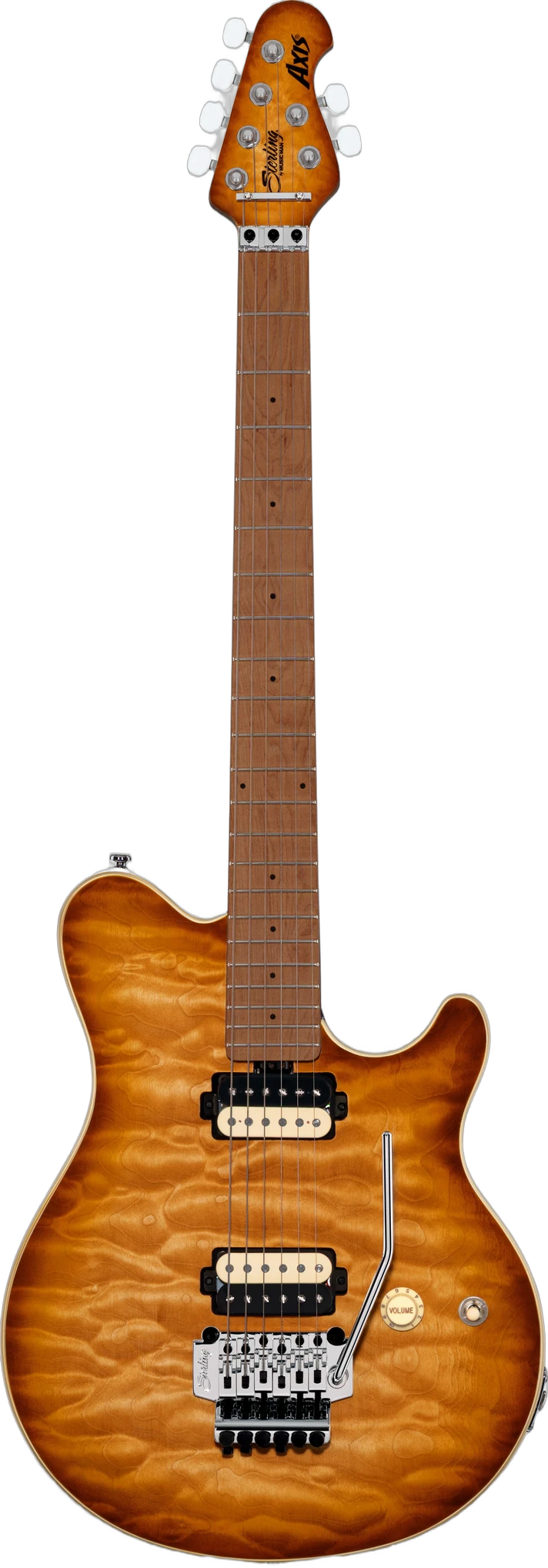 Musicman Standard Axis in Music Man Sterling AX50 Quilt Honey Pot