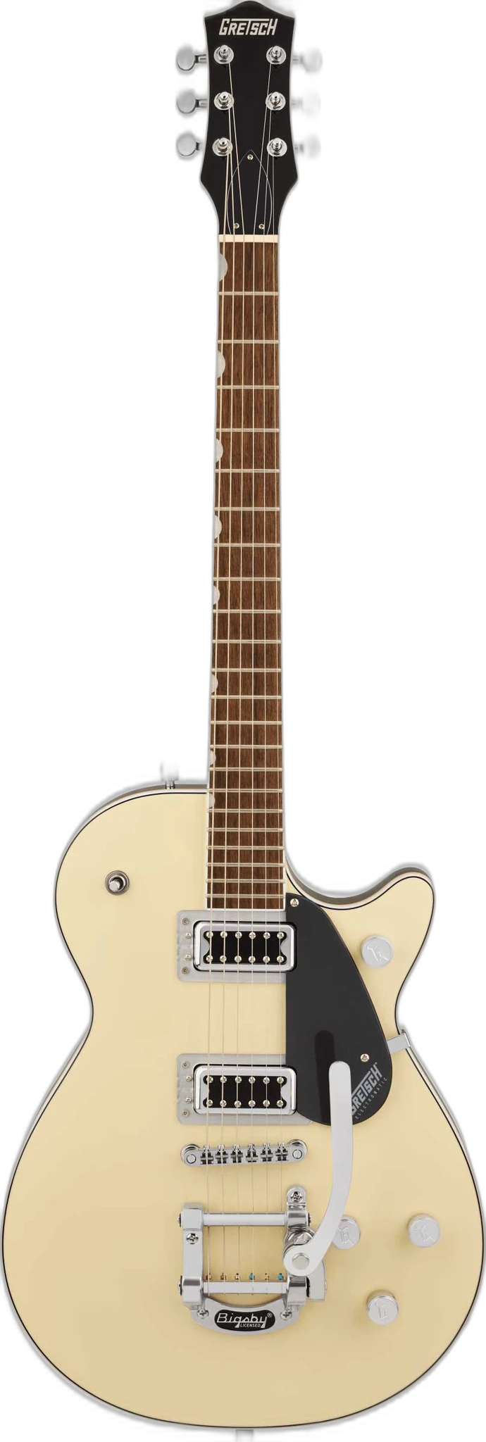 Gretsch G5230T Electromatic Jet FT Single-Cut with Bigsby Fingerboard Two-Tone London Grey in Single-Cut Laurel Two-Tone Vintage White