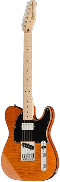 Squier Affinity Series Telecaster FMT SH Black Pickguard Mocha Maple Fingerboard