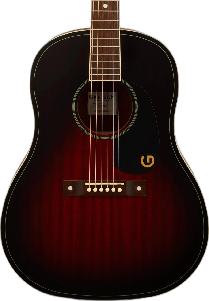 Gretsch Jim Dandy Dreadnought Deep Cherry Burst in Dandy Lion